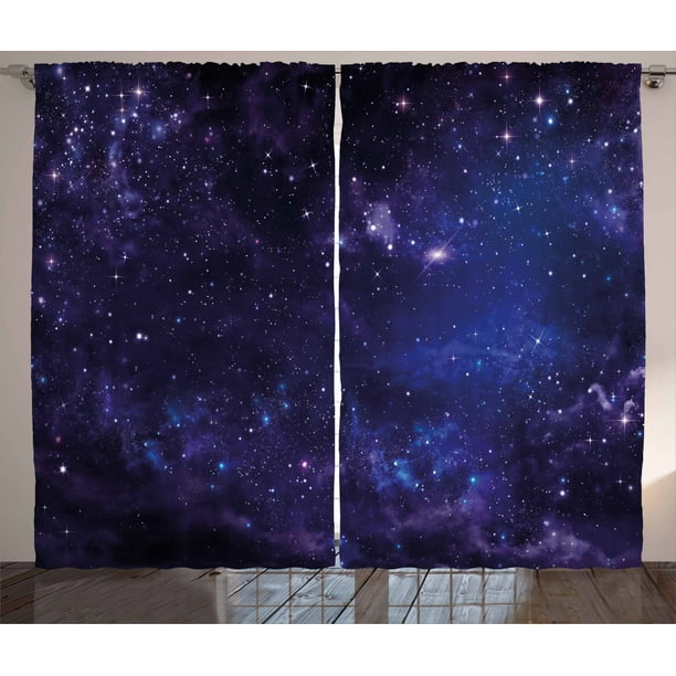 Window Curtains Mural Starry Sky Space Stars 3D Printing Blockout Drapes Fabric